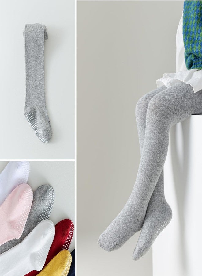 EPEIUS جوارب طويلة للأطفال من إيبوس، للبنات والأولاد، بدون خياطة، مانعة للانزلاق، مصنوعة من القطن، سادة، مناسبة للأطفال من عمر 12 إلى 24 شهرًا، عبوة من 3 أزواج، ألوان: عاجي/رمادي/أزرق داكن - Image 4